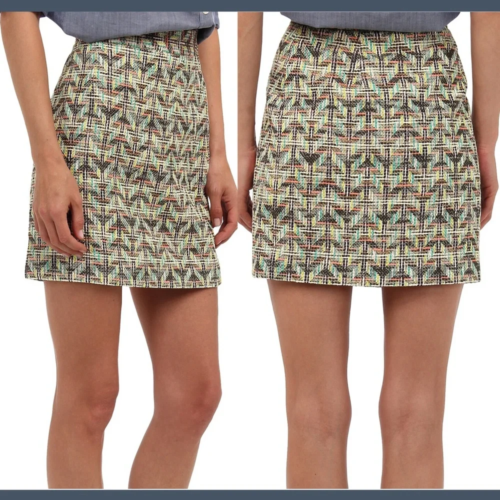 NWT! $348 Kate Spade New York summer tweed harper‎ skirt [SZ 12 ]